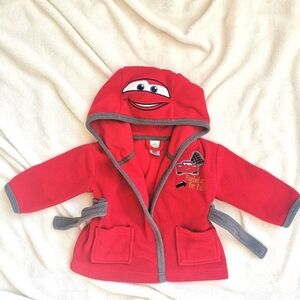 🔥3/$15🔥 Disney Baby Cars Red‎ Warm and Fuzzy Robe.